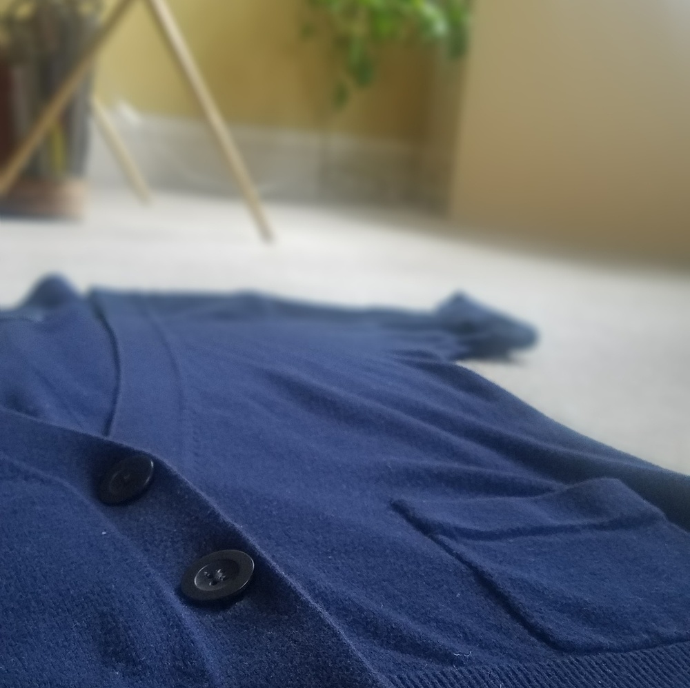 Navy Short Sleeve Cardigan